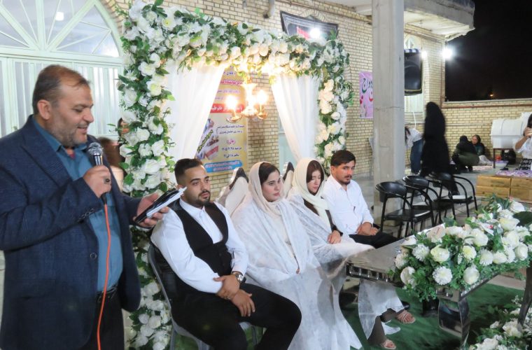 مراسم باشکوه جشن ازدواج مددجویان تحت پوشش سازمان بهزیستی شهرستان گچساران برگزار شد.